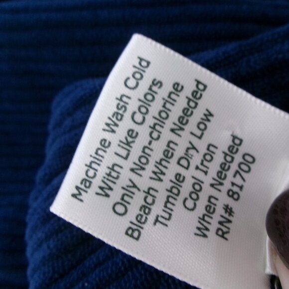 Old School Corduroy Over Sized Jumper Dress Peacock Blue Pockets M / L Blair - Picture 11 of 11